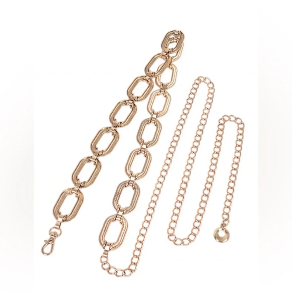 Plus Size Gold or Silver Chain Statement Belt